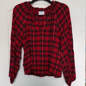 Old Navy Women's Red Plaid Blouse